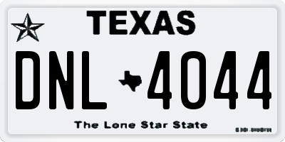 TX license plate DNL4044