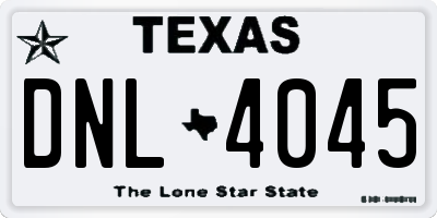 TX license plate DNL4045