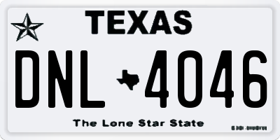 TX license plate DNL4046
