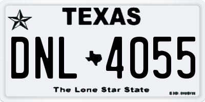 TX license plate DNL4055