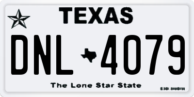 TX license plate DNL4079