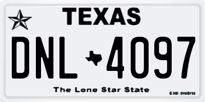 TX license plate DNL4097