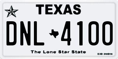 TX license plate DNL4100