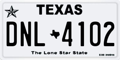 TX license plate DNL4102