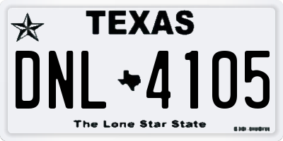 TX license plate DNL4105