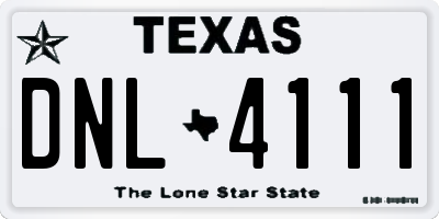TX license plate DNL4111