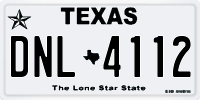 TX license plate DNL4112
