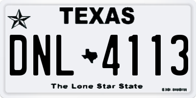 TX license plate DNL4113