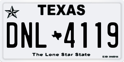 TX license plate DNL4119