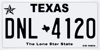 TX license plate DNL4120
