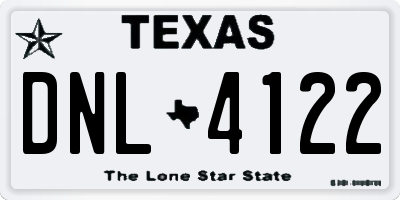 TX license plate DNL4122