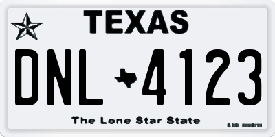 TX license plate DNL4123