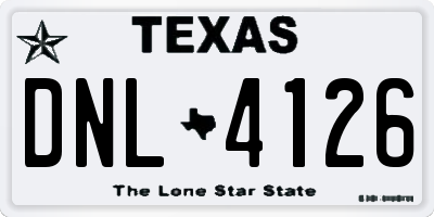 TX license plate DNL4126