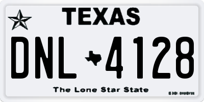 TX license plate DNL4128