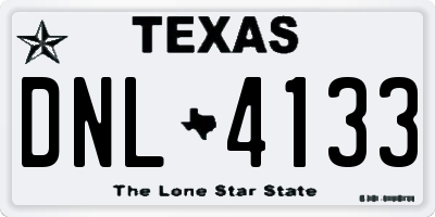 TX license plate DNL4133