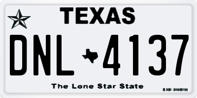 TX license plate DNL4137