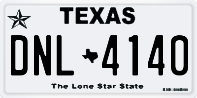TX license plate DNL4140