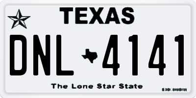 TX license plate DNL4141
