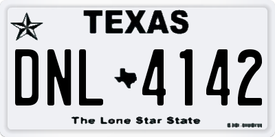 TX license plate DNL4142