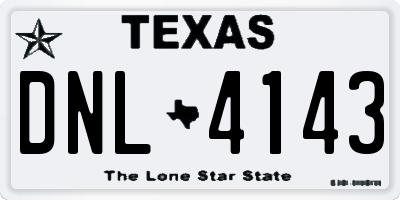 TX license plate DNL4143