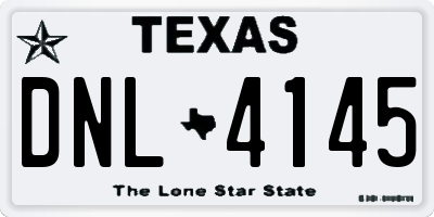 TX license plate DNL4145