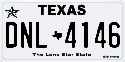TX license plate DNL4146