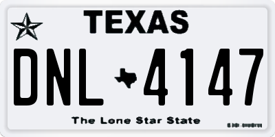 TX license plate DNL4147