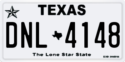 TX license plate DNL4148