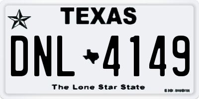 TX license plate DNL4149