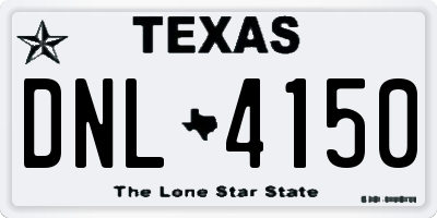 TX license plate DNL4150