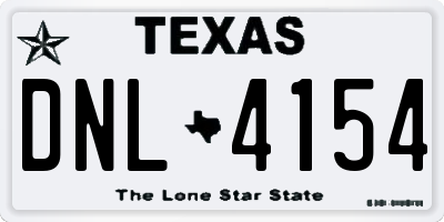 TX license plate DNL4154