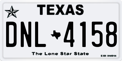 TX license plate DNL4158