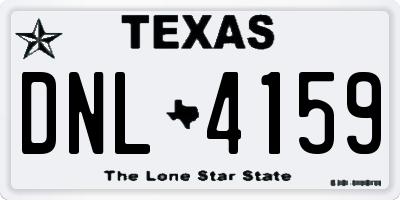 TX license plate DNL4159
