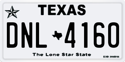 TX license plate DNL4160
