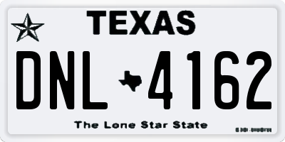 TX license plate DNL4162