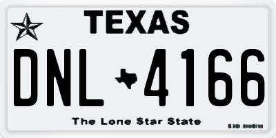 TX license plate DNL4166