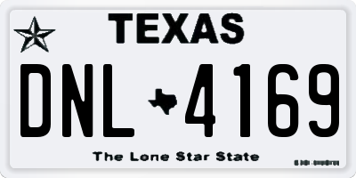 TX license plate DNL4169