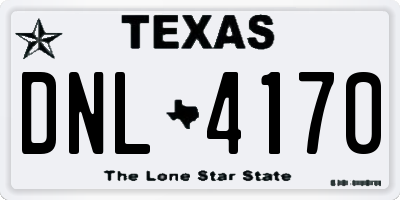 TX license plate DNL4170