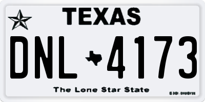 TX license plate DNL4173