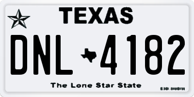 TX license plate DNL4182