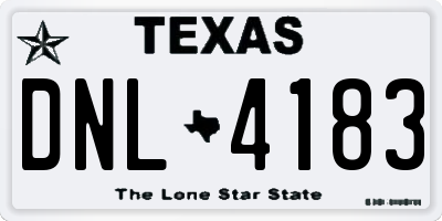 TX license plate DNL4183