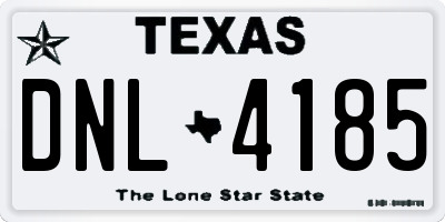 TX license plate DNL4185