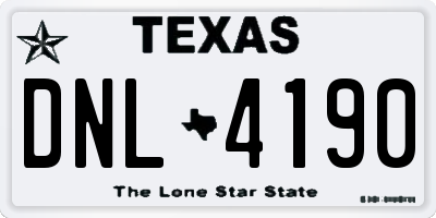 TX license plate DNL4190