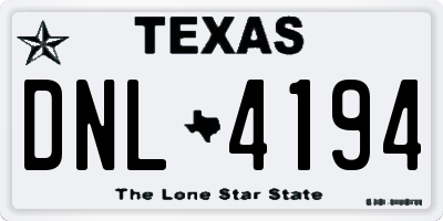 TX license plate DNL4194