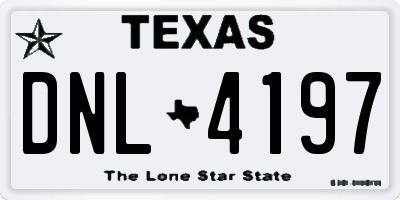 TX license plate DNL4197