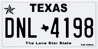TX license plate DNL4198