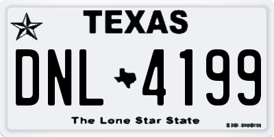 TX license plate DNL4199