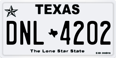 TX license plate DNL4202