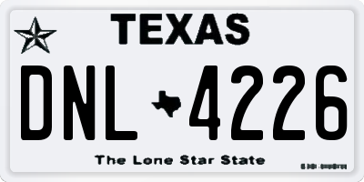 TX license plate DNL4226