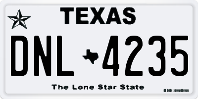 TX license plate DNL4235
